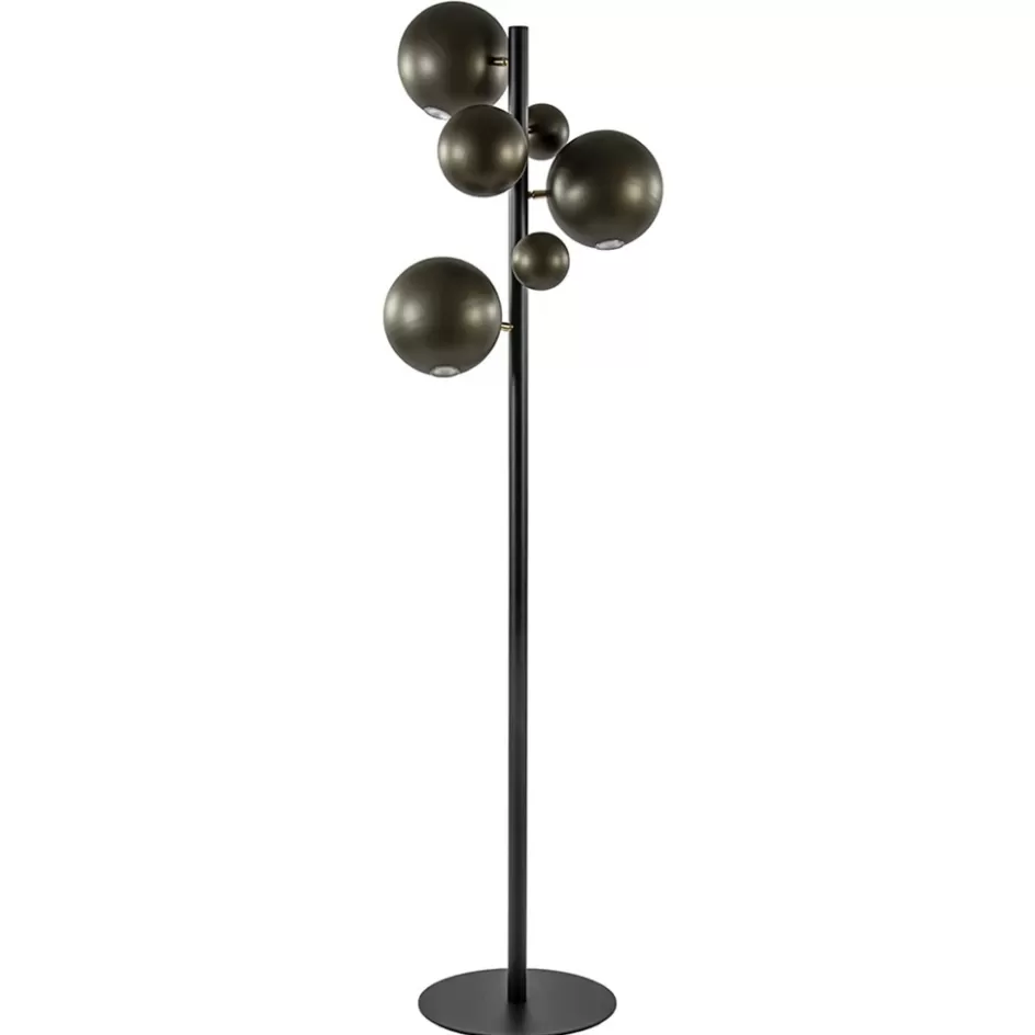 Vloerlampen | Design Verlichting>Straluma 3-Lichts design vloerlamp zwart met platinum bollen