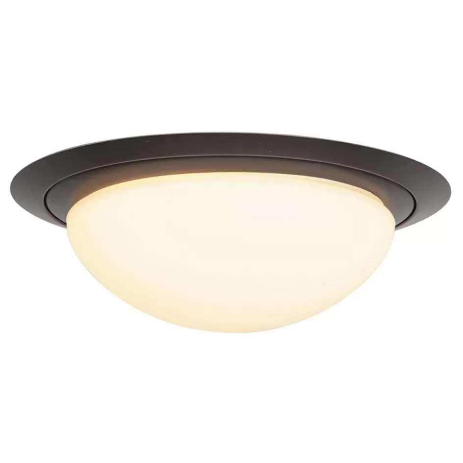 Plafondlampen | Plafonnières>Straluma 3-Standen dimbare LED plafondlamp zwart met wit glas IP44