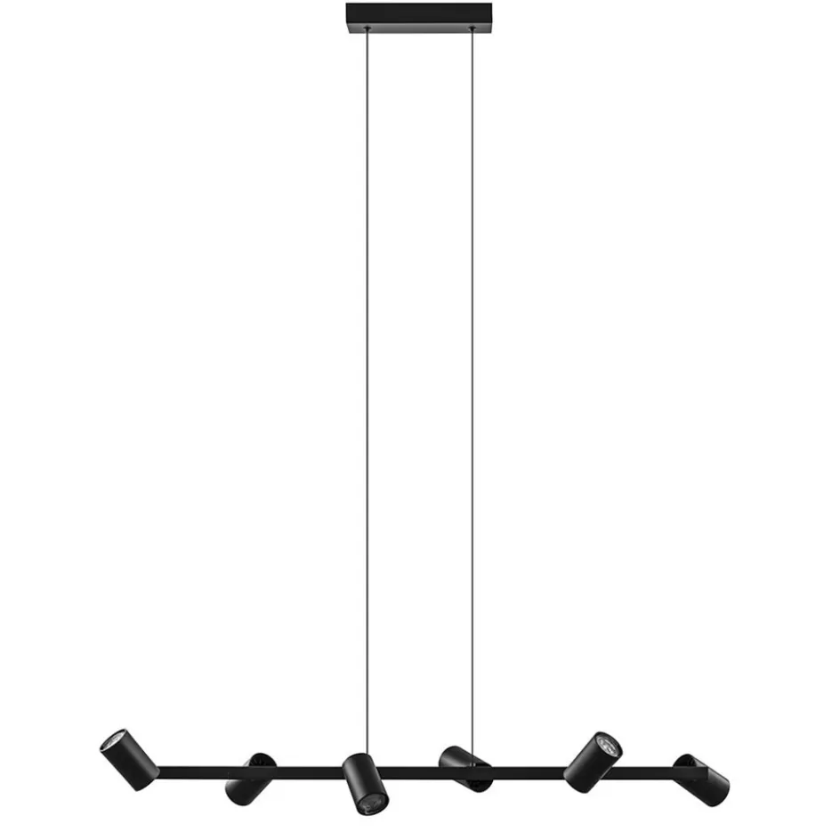 Eettafellampen | Keukenverlichting>Straluma 6-Lichts hanglamp spots verstelbaar zwart