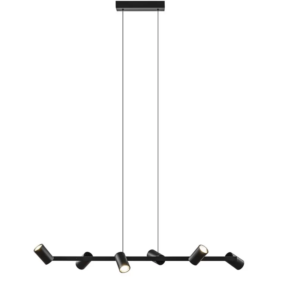 Eettafellampen | Keukenverlichting>Straluma 6-Lichts hanglamp spots verstelbaar zwart