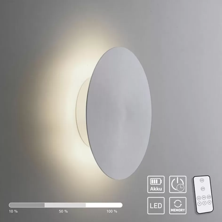 Wandlampen | LED Wandlampen>Straluma Aluminium LED wandlamp op accu 3-standen dimbaar