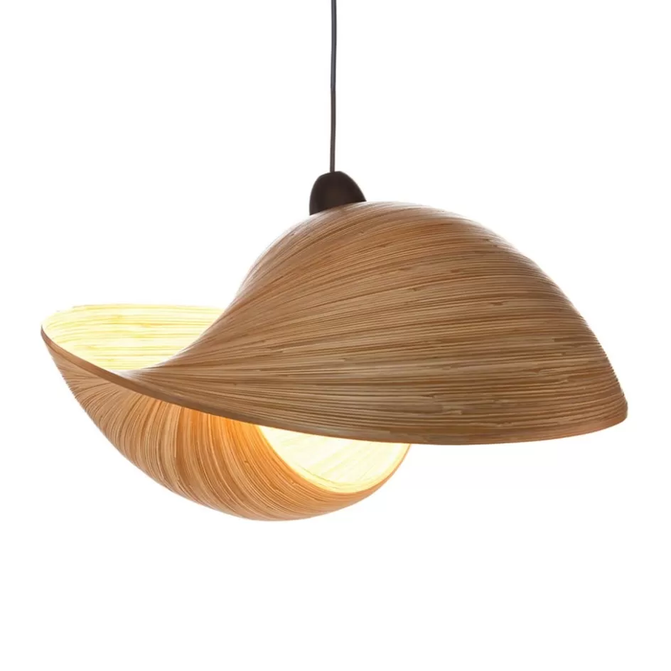 Keukenverlichting | Eetkamerverlichting>Straluma Bamboe hanglamp schelp 50 cm