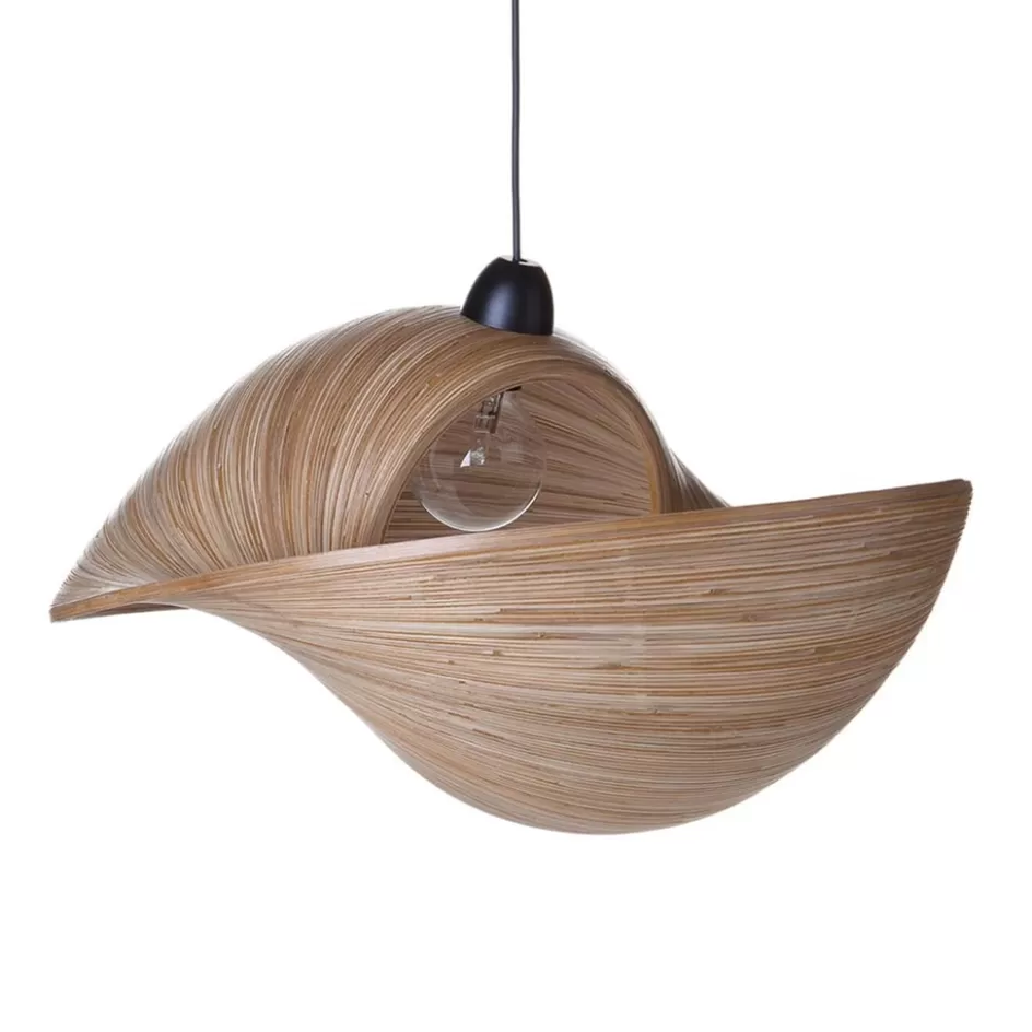 Keukenverlichting | Eetkamerverlichting>Straluma Bamboe hanglamp schelp 50 cm