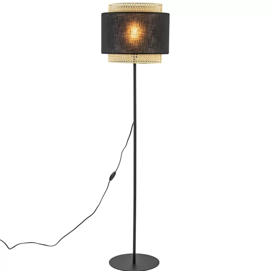 Vloerlampen | Beach Verlichting>Straluma Boho vloerlamp mat zwart met webbing