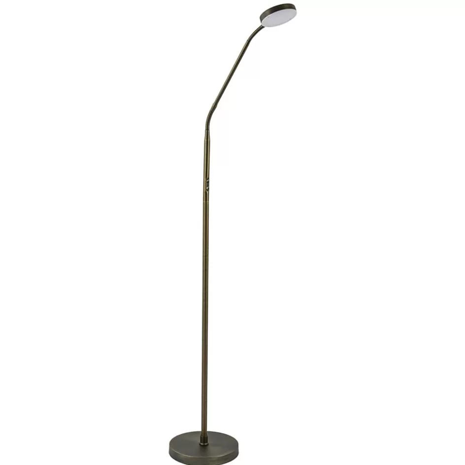 Vloerlampen | Leeslampen>Straluma Bronzen leeslamp op accu inclusief dimbaar LED