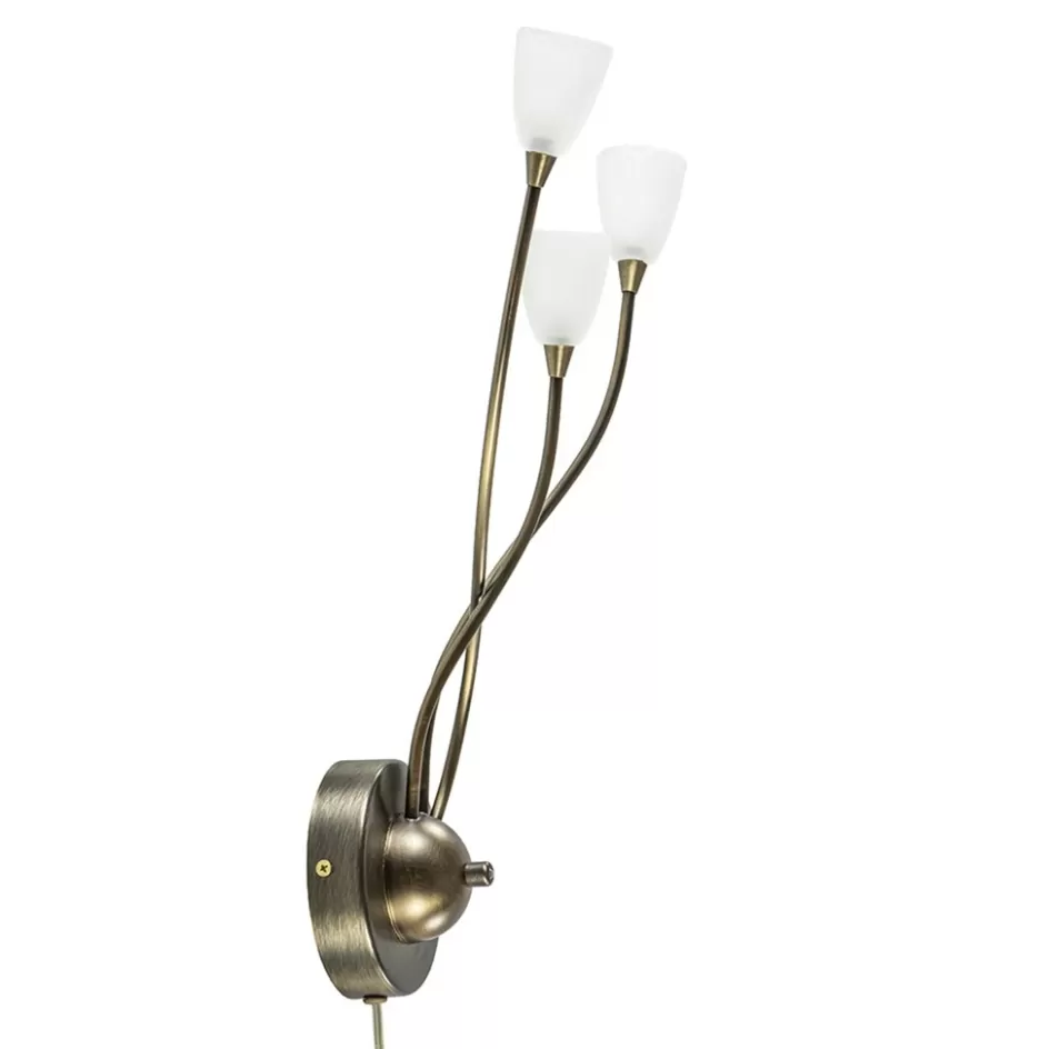 Wandlampen | Halverlichting>Straluma Bronzen wandlamp LED met wit glas dim to warm