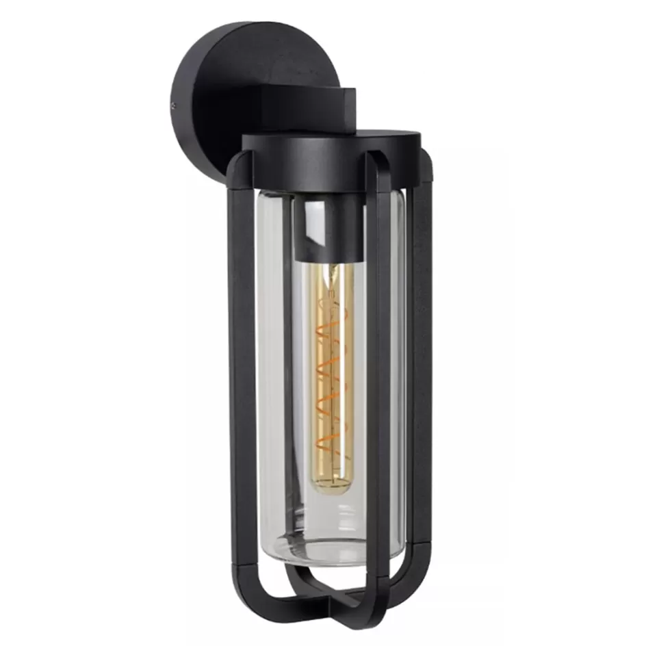 Buitenlampen>Straluma Buiten wandlamp zwart met helder glas IP65