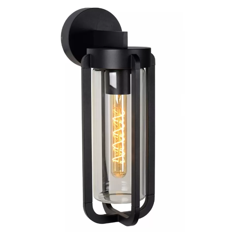 Buitenlampen>Straluma Buiten wandlamp zwart met helder glas IP65