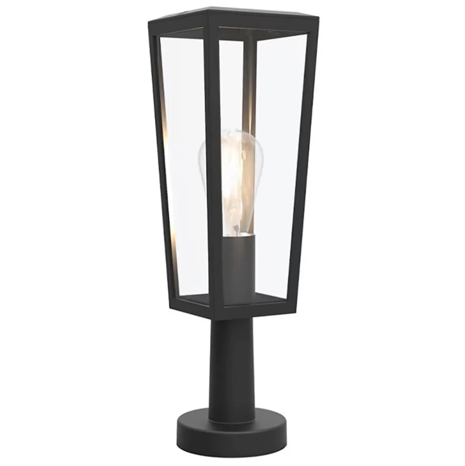 Buitenlampen | Moderne Verlichting>Straluma Buitenlamp lantaarn op voet zwart met helder glas