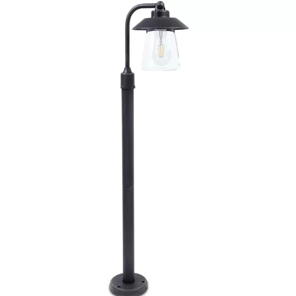 Buitenlampen>Straluma Buitenlamp op paal zwart/roest met helder glas