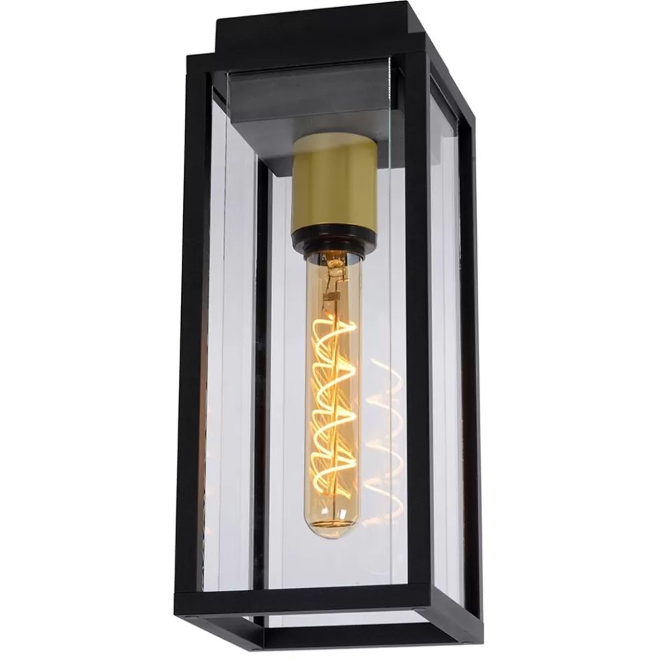 Buitenlampen>Straluma Buitenlamp plafond zwart met goud IP54