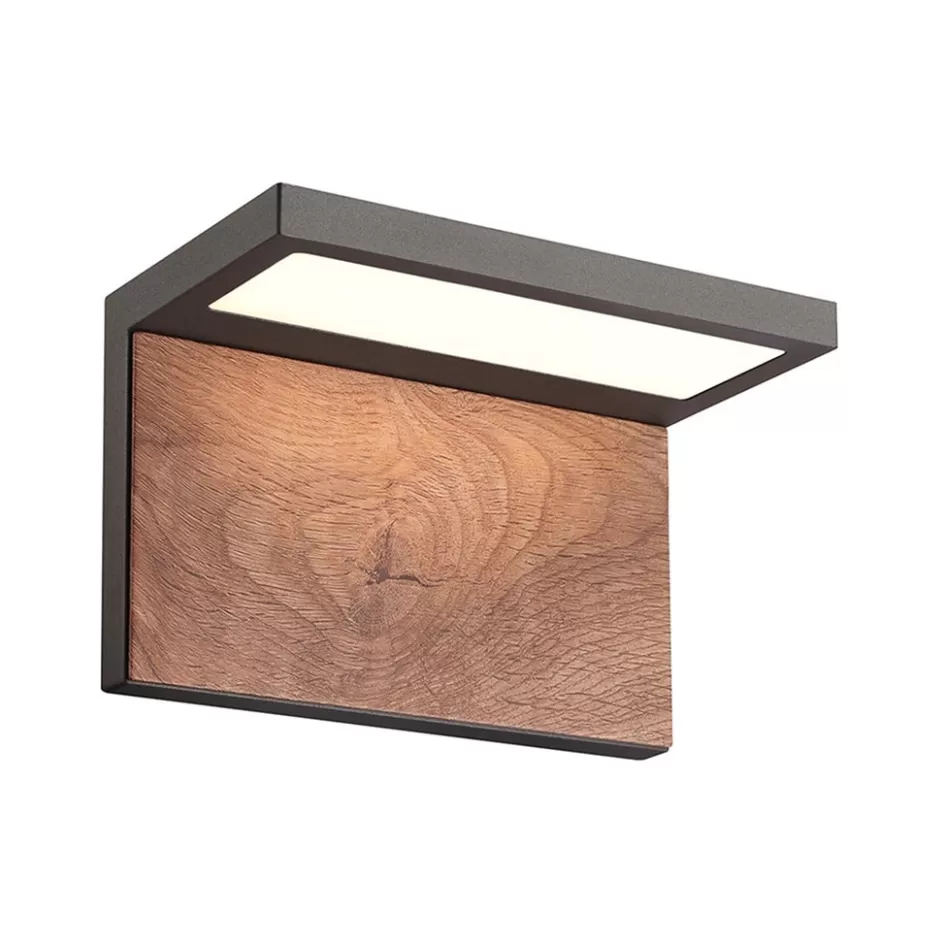 Wandlampen | Buitenlampen>Straluma Buitenlamp Ruka antraciet/hout IP65