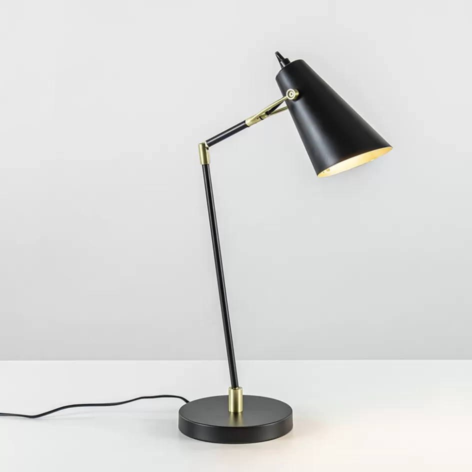 Bureaulampen | Light and Living>Straluma Bureaulamp Barre zwart/matgoud