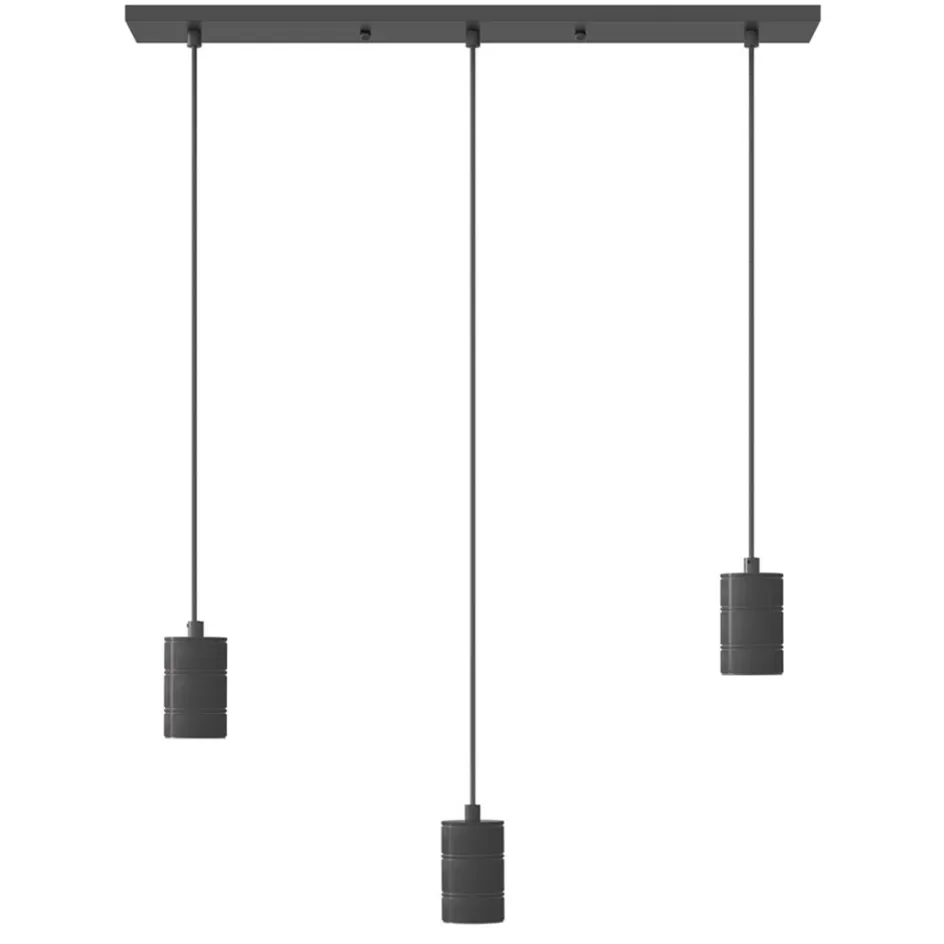 Calex | Keukenverlichting>Straluma Calex multipendel 3-lichts balk E27 pendels zwart