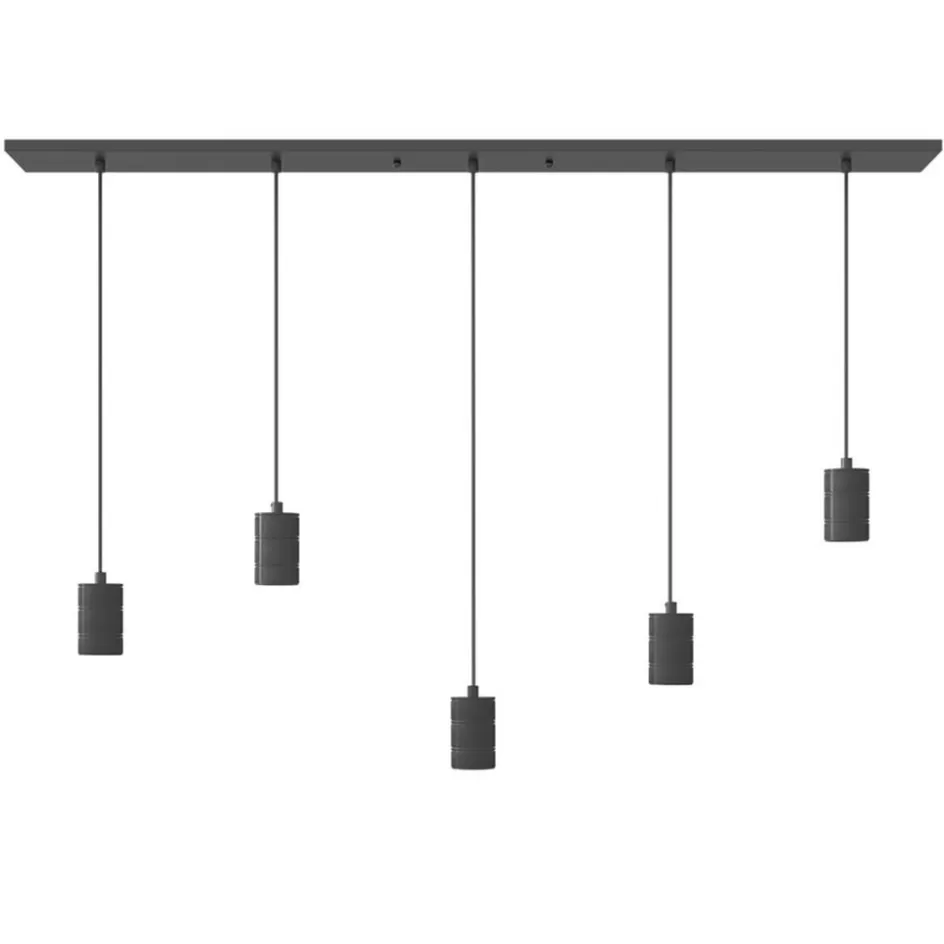 Keukenverlichting | Eetkamerverlichting>Straluma Calex multipendel plafondbalk 5-lichts E27 pendels zwart