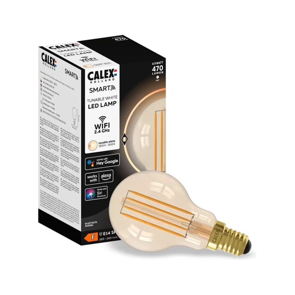 Smart lampen | Calex>Straluma Calex Smart Full Glass Kogel P45 Gold