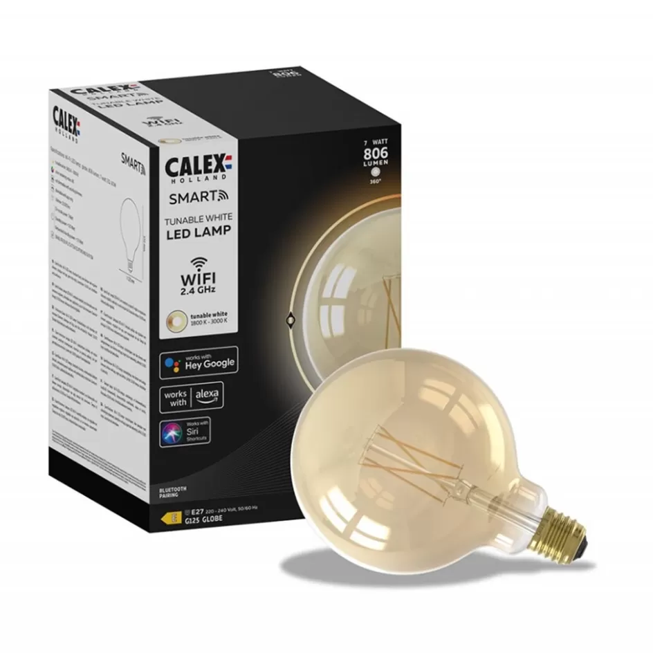 Smart lampen | Calex>Straluma Calex Smart Home E27 Globe LED filament goud G125