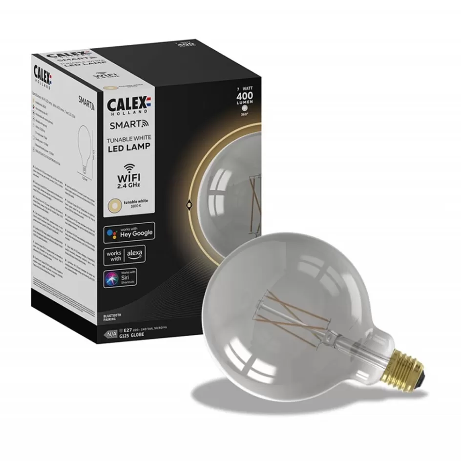 Smart lampen | Calex>Straluma Calex Smart Home E27 Globe LED filament smoke G125