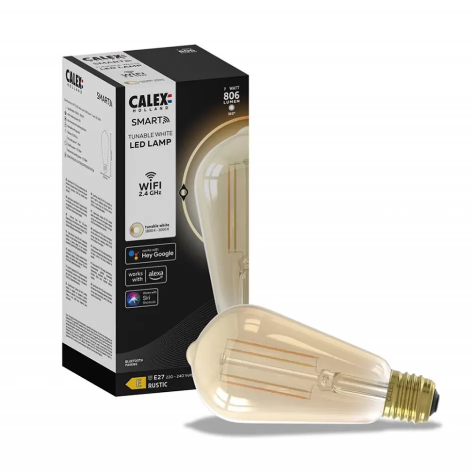 Smart lampen | Calex>Straluma Calex Smart Home E27 LED filament goud ST64