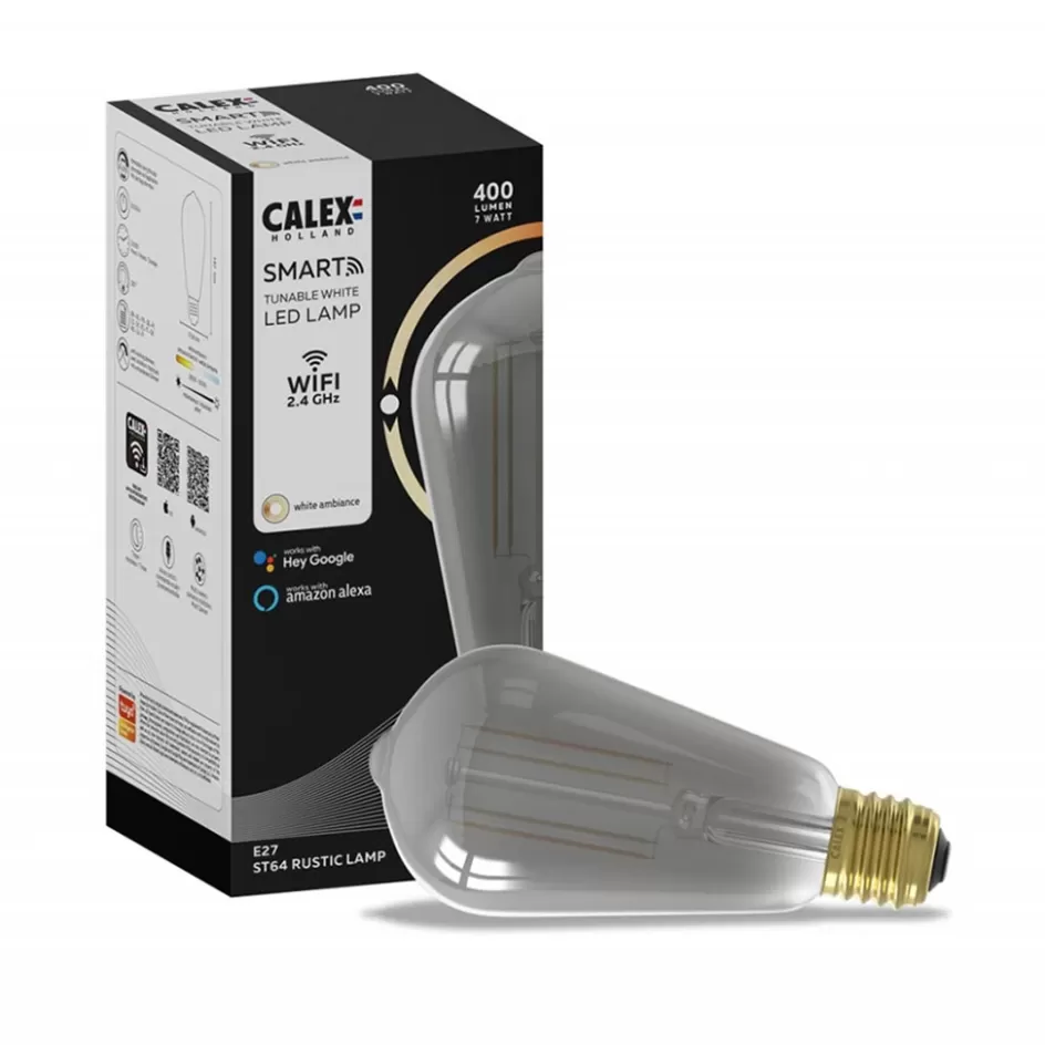 Smart lampen | Calex>Straluma Calex Smart Home E27 LED filament smoke ST64