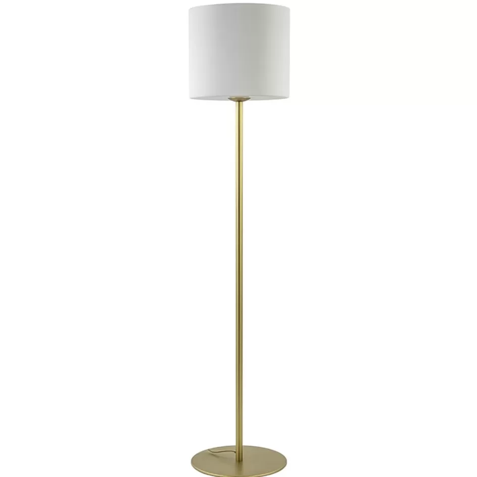 Vloerlampen | Design Verlichting>Straluma Chique vloerlamp mat goud met mat witte glazen kap