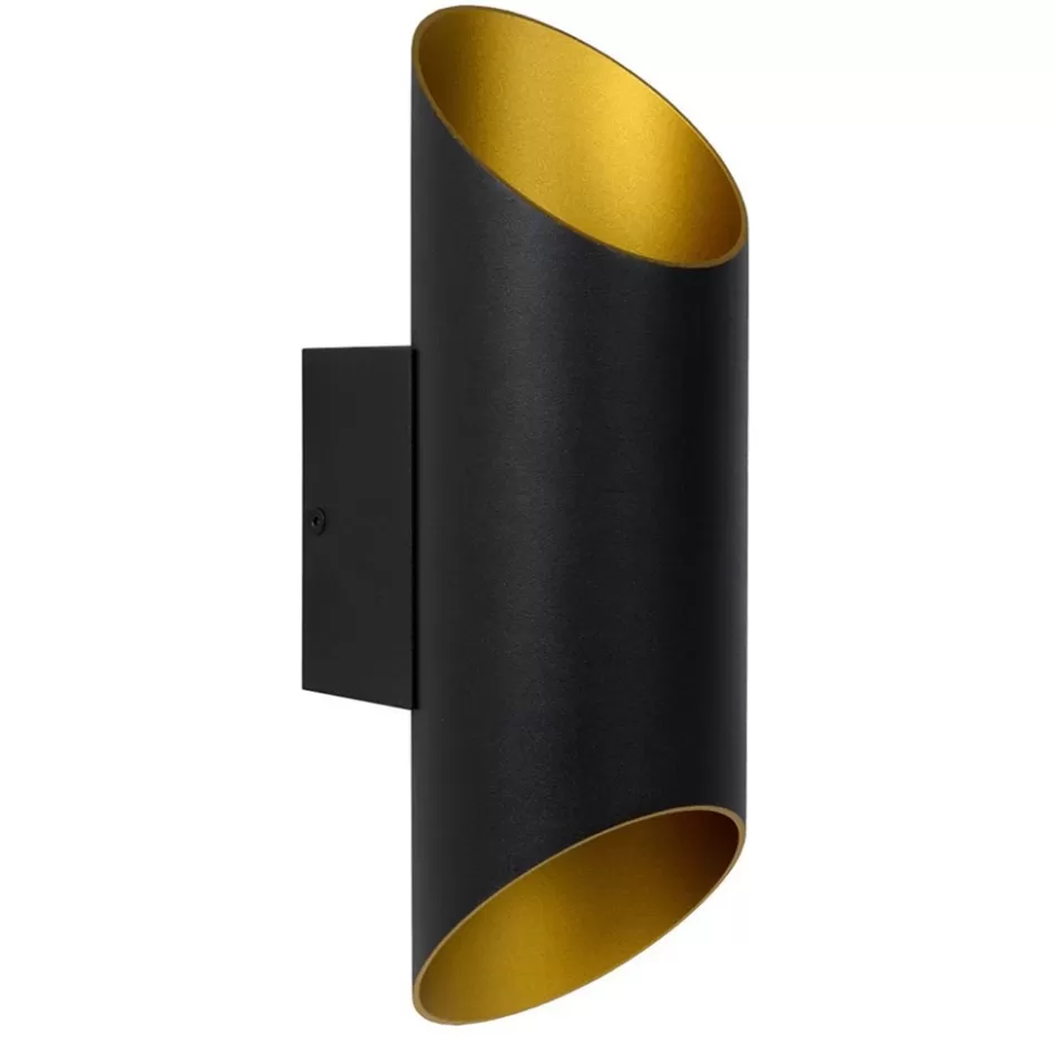 Wandlampen | Design Verlichting>Straluma Cilinder wandlamp zwart goud up+down