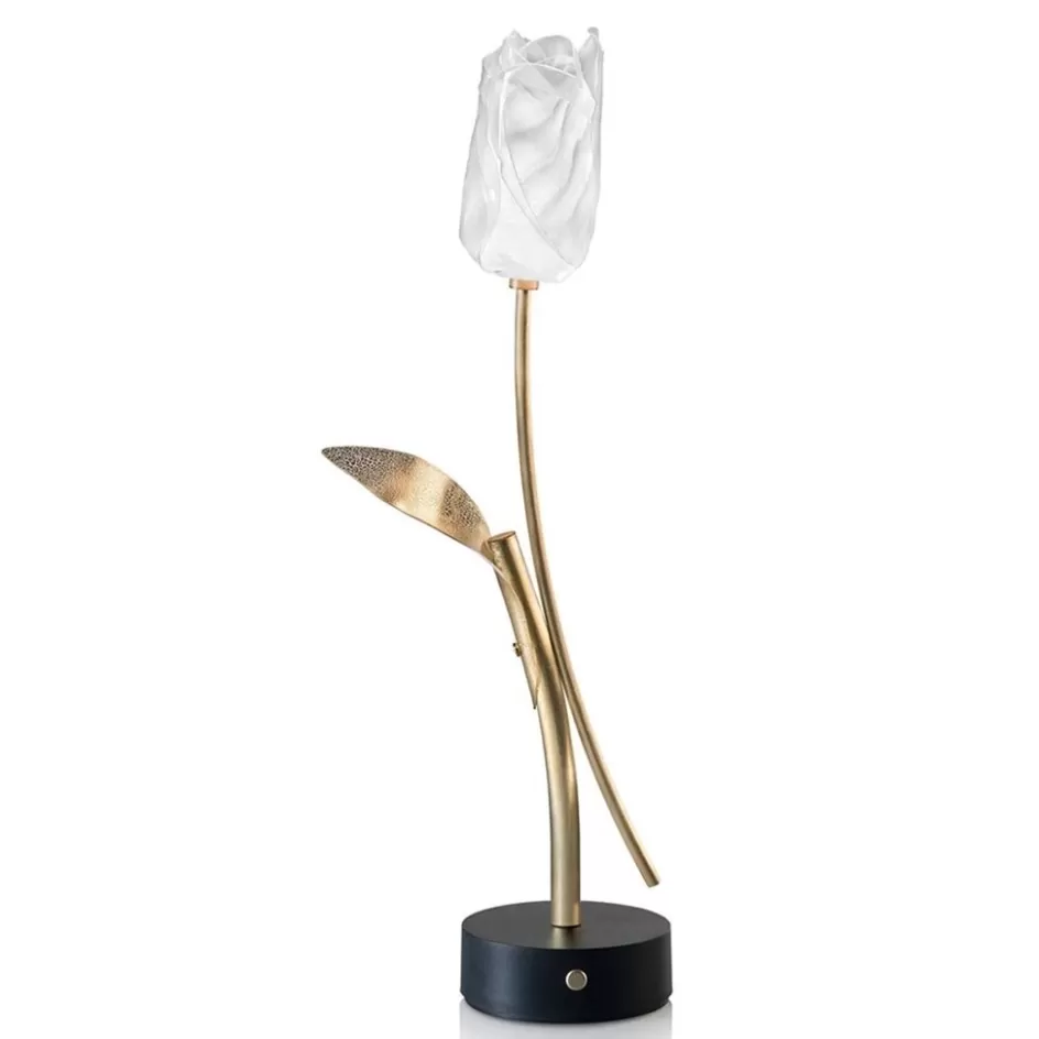 Tafellampen | LED Tafellampen>Straluma Decoratieve LED tafellamp Tullip zwart/goud dimbaar