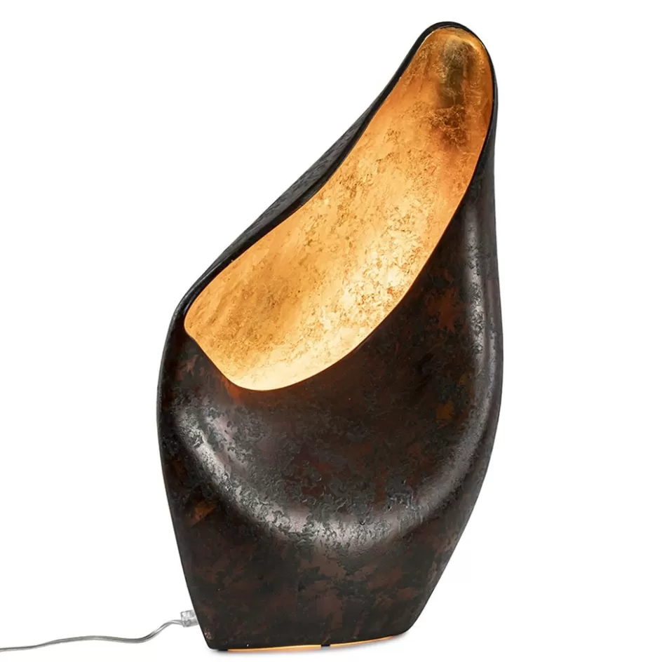 Tafellampen | Decoratieve Verlichting>Straluma Decoratieve tafellamp corten brown met goldleaf