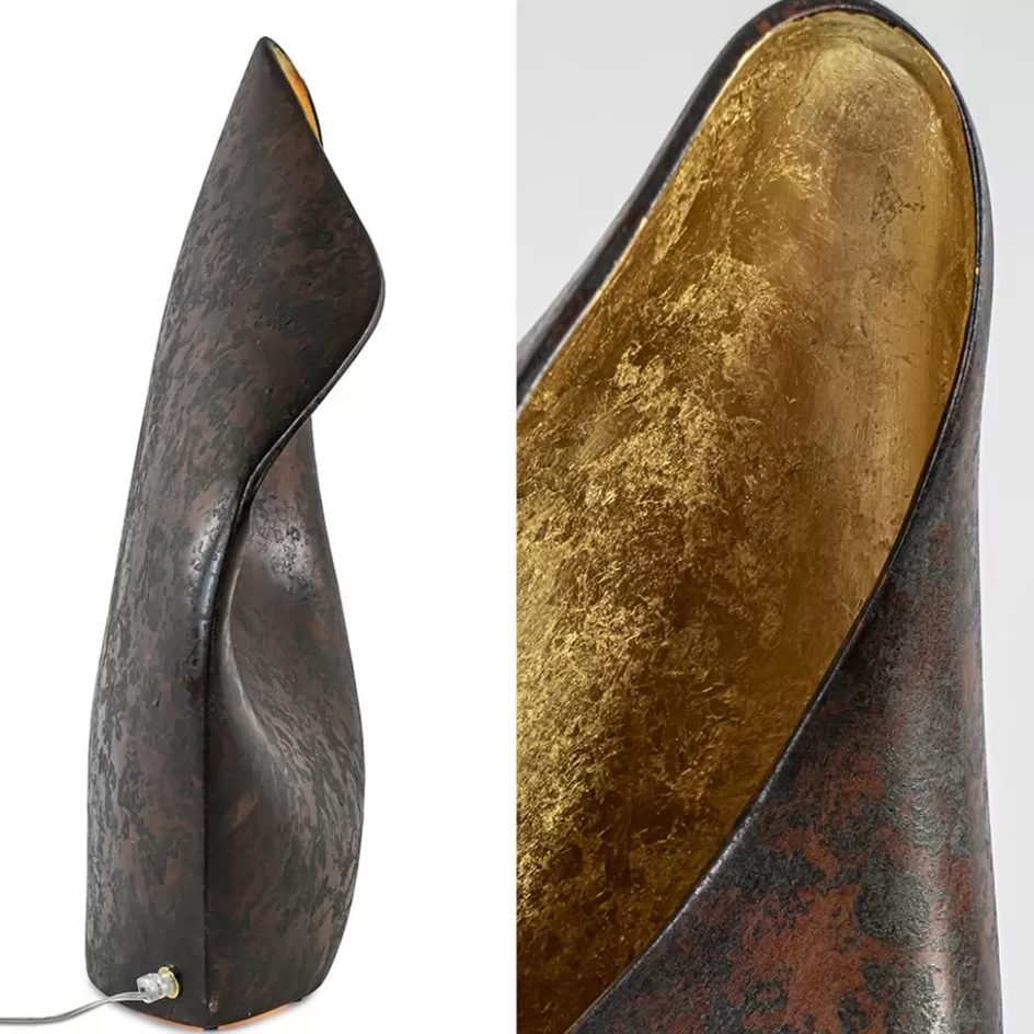 Tafellampen | Decoratieve Verlichting>Straluma Decoratieve tafellamp corten brown met goldleaf