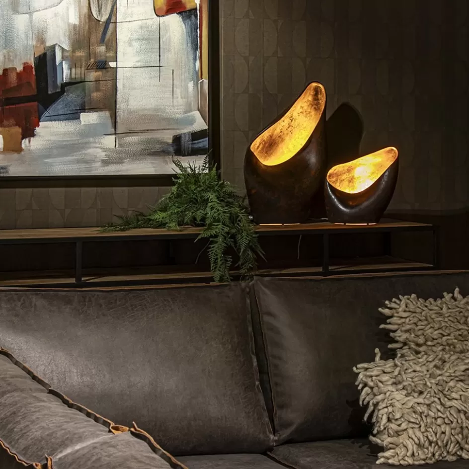 Tafellampen | Decoratieve Verlichting>Straluma Decoratieve tafellamp corten brown met goldleaf