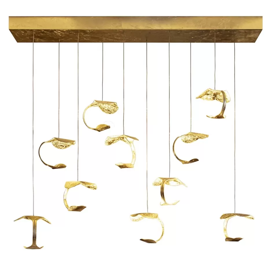 Hanglampen | Eettafellampen>Straluma Design eettafelhanglamp 10-lichts goldleaf