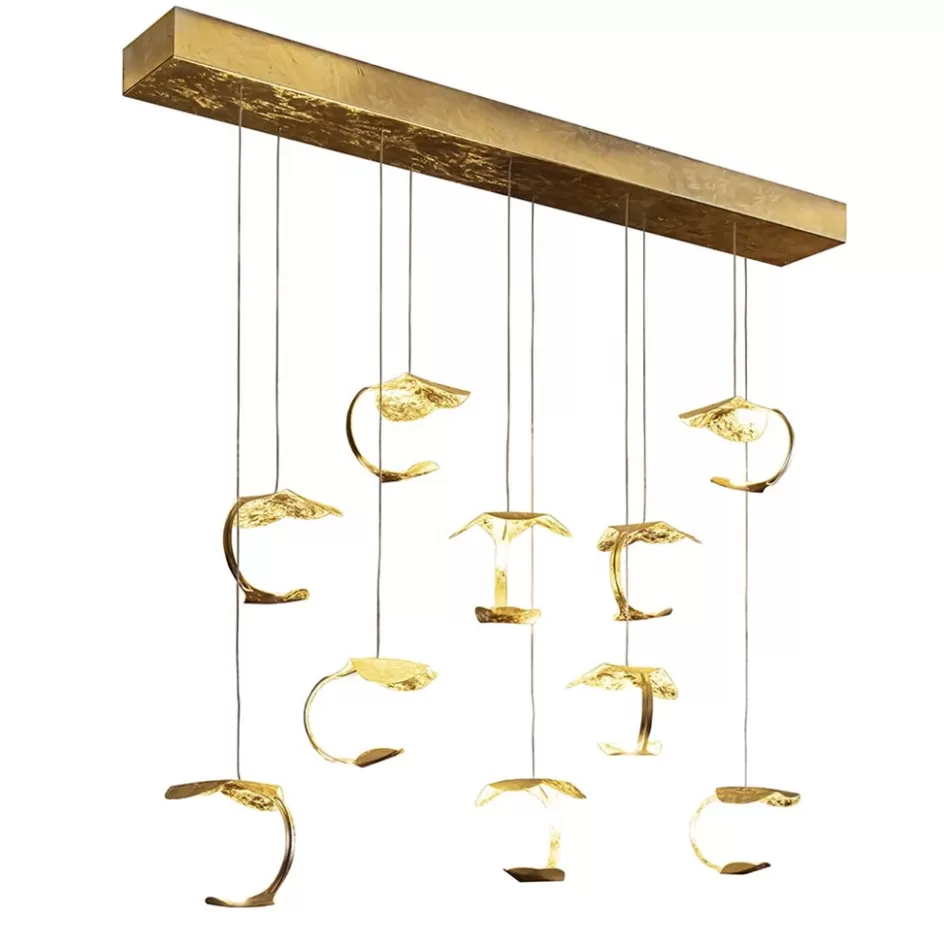 Hanglampen | Eettafellampen>Straluma Design eettafelhanglamp 10-lichts goldleaf