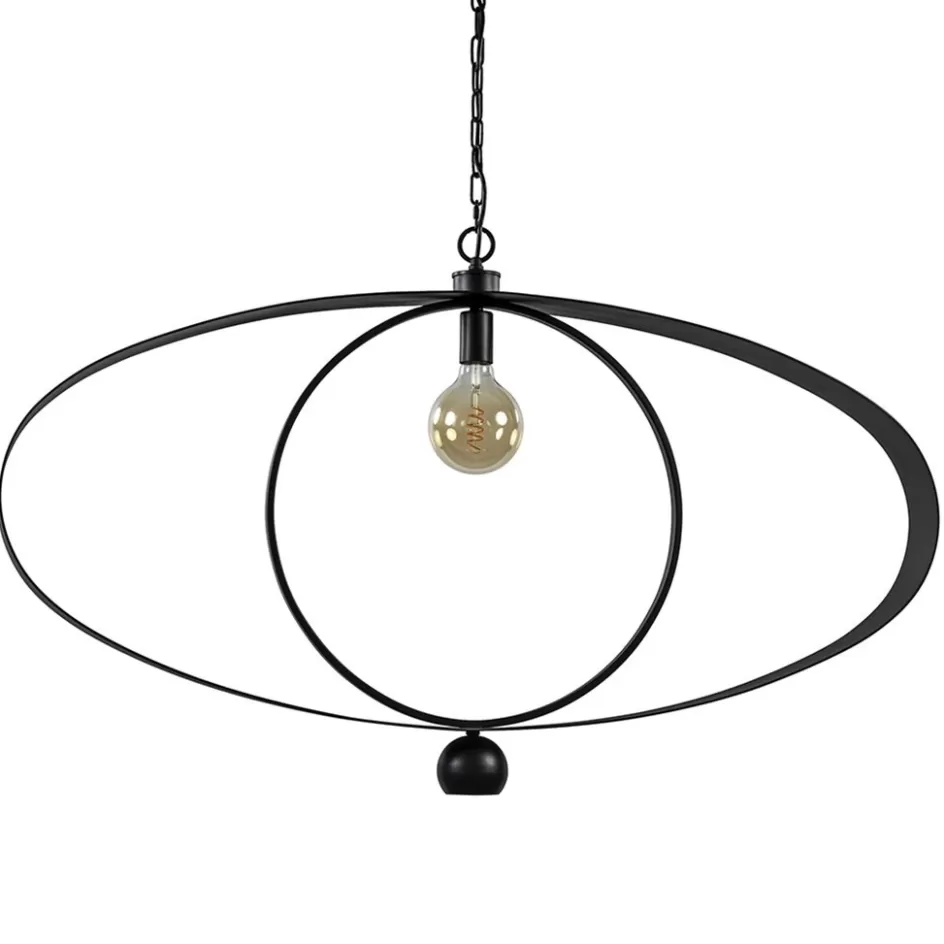 Hanglampen | Eettafellampen>Straluma Design hanglamp textured black ovaal