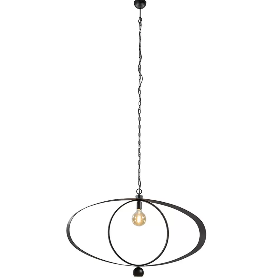 Hanglampen | Eettafellampen>Straluma Design hanglamp textured black ovaal