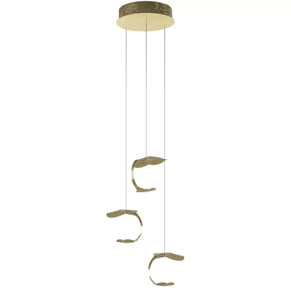 Hanglampen | LED Hanglampen>Straluma Design LED hanglamp 3-lichts rond goldleaf