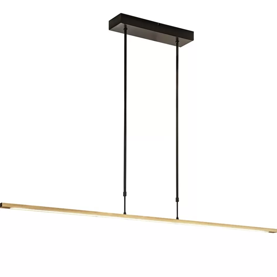 Hanglampen | Eettafellampen>Straluma Design LED hanglamp aluminium mat zwart/mat goud