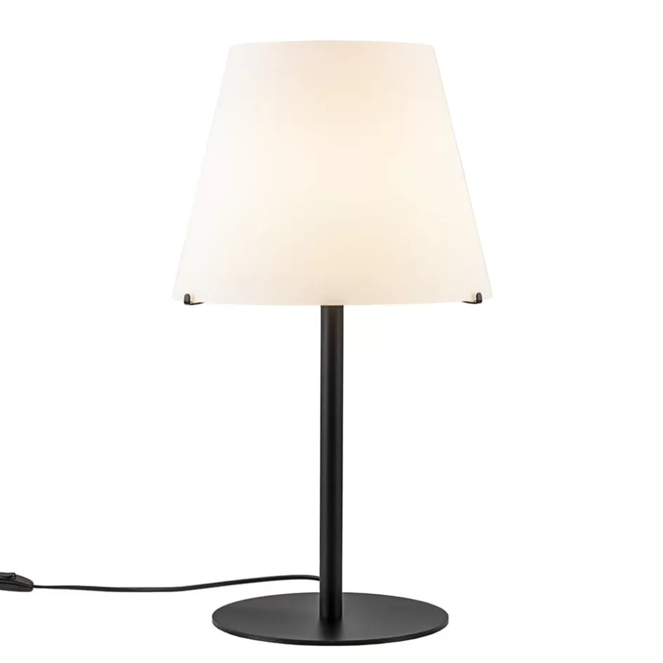 Tafellampen | Retro Verlichting>Straluma Design tafellamp mat zwart met witte glazen kap