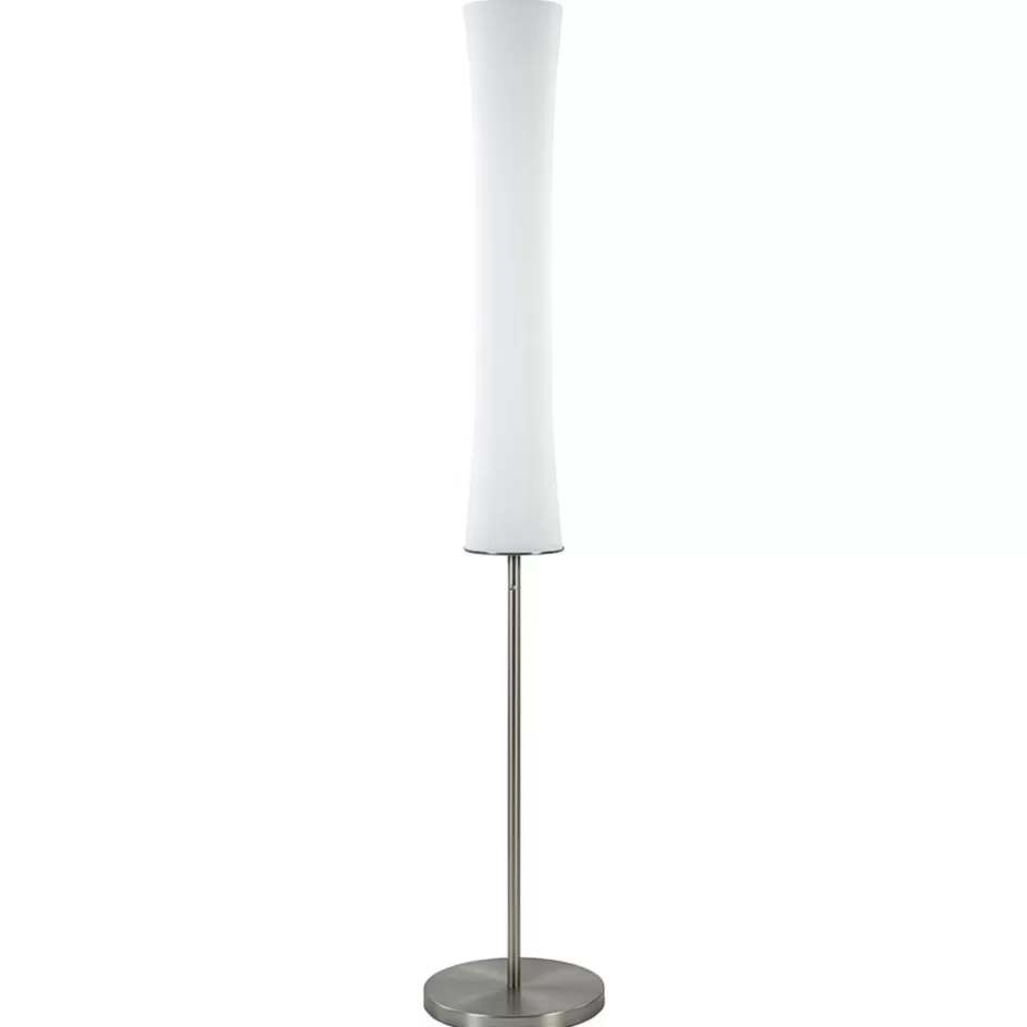 Vloerlampen | Halverlichting>Straluma Design vloerlamp nikkel met opaal glas en uplighter