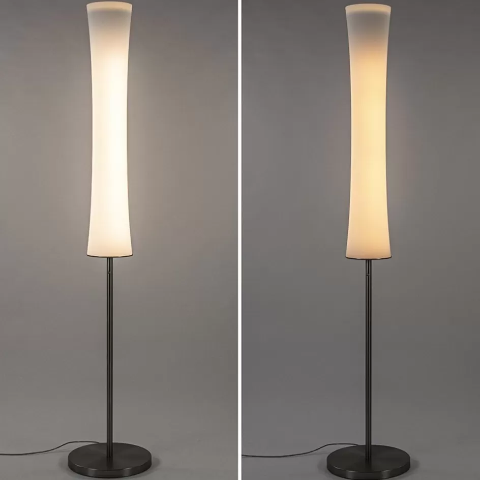 Vloerlampen | Halverlichting>Straluma Design vloerlamp nikkel met opaal glas en uplighter