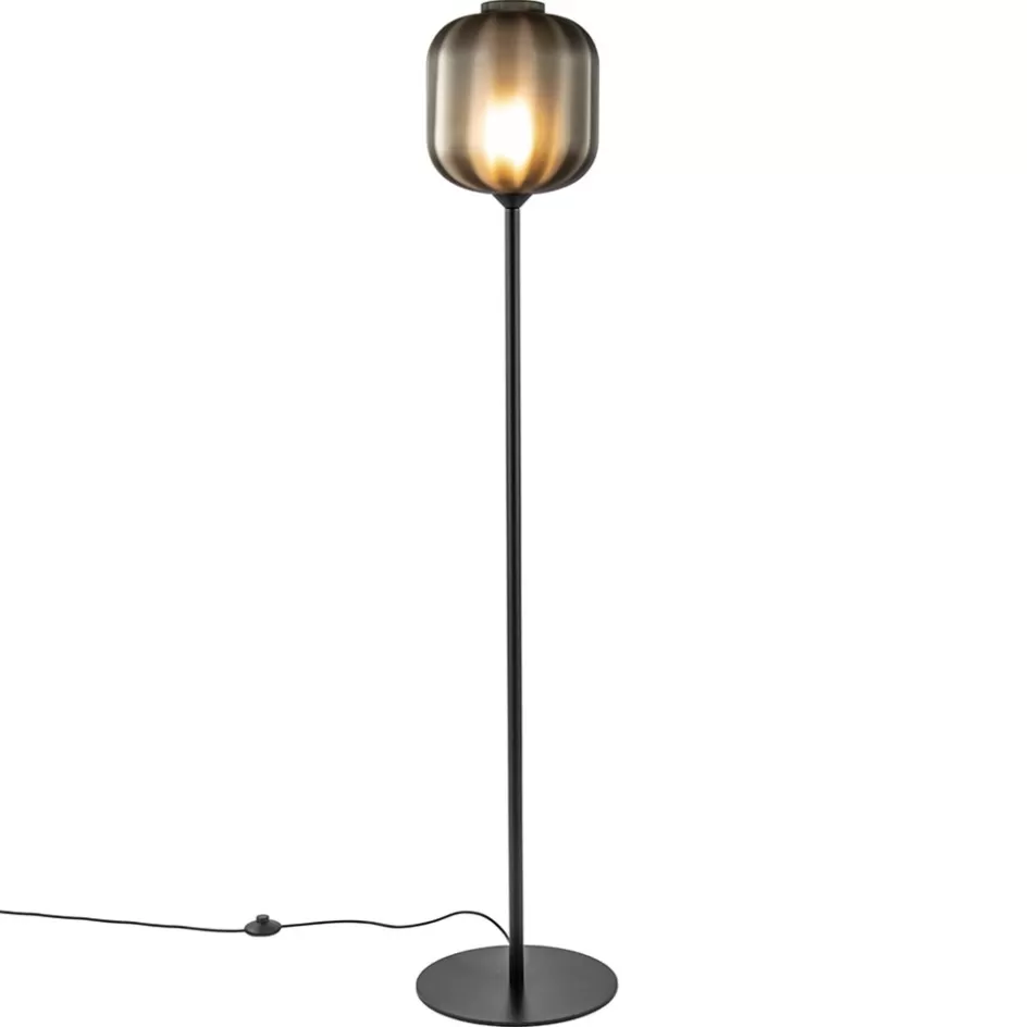 Vloerlampen | Design Verlichting>Straluma Design vloerlamp zwart met mat zwarte glazen kap