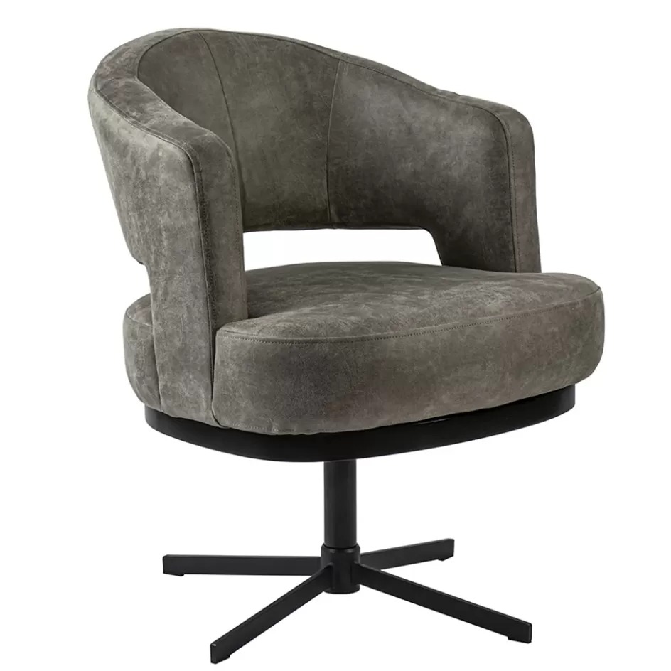 Fauteuils>Straluma Draaibare armstoel bull-leder met return-system