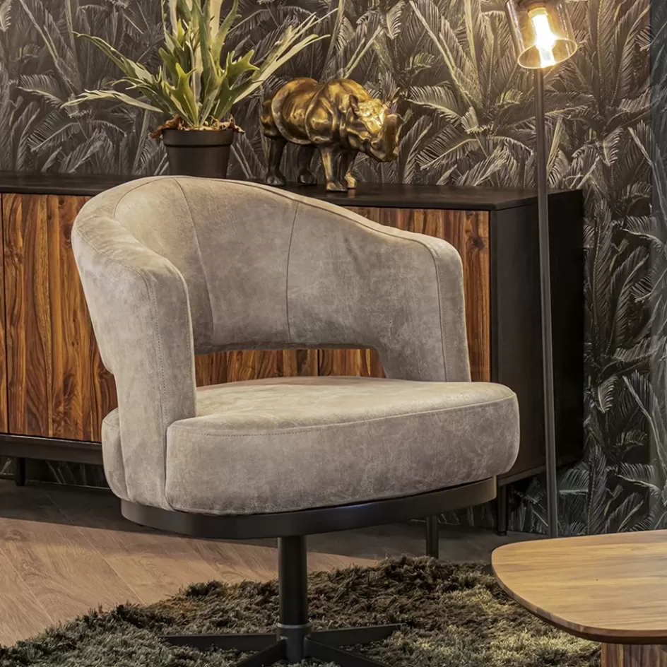 Fauteuils>Straluma Draaibare armstoel bull-leder met return-system