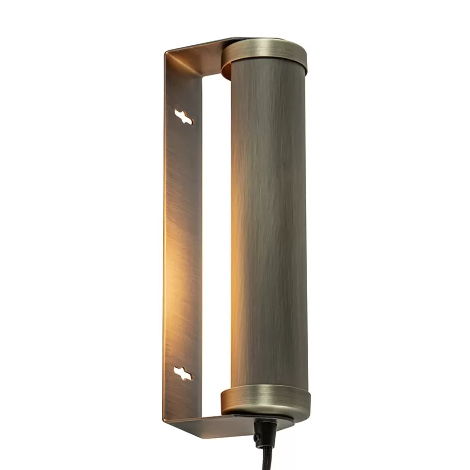 Wandlampen | Klassieke Verlichting>Straluma E14 wandlamp mat antiek brass met snoer