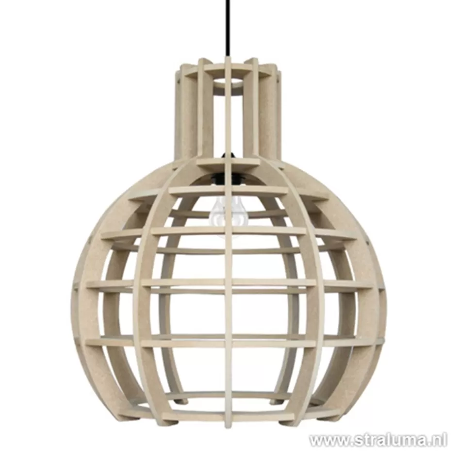 Eettafellampen | Industriële Verlichting>Straluma Eettafel hanglamp Globe Lingehof hout