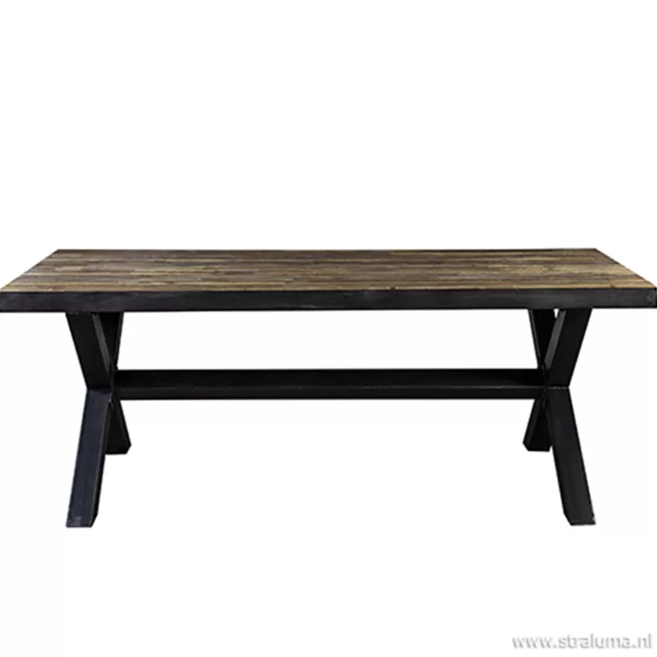 Light and Living | Eettafels>Straluma Eettafel Light & Living zink/hout