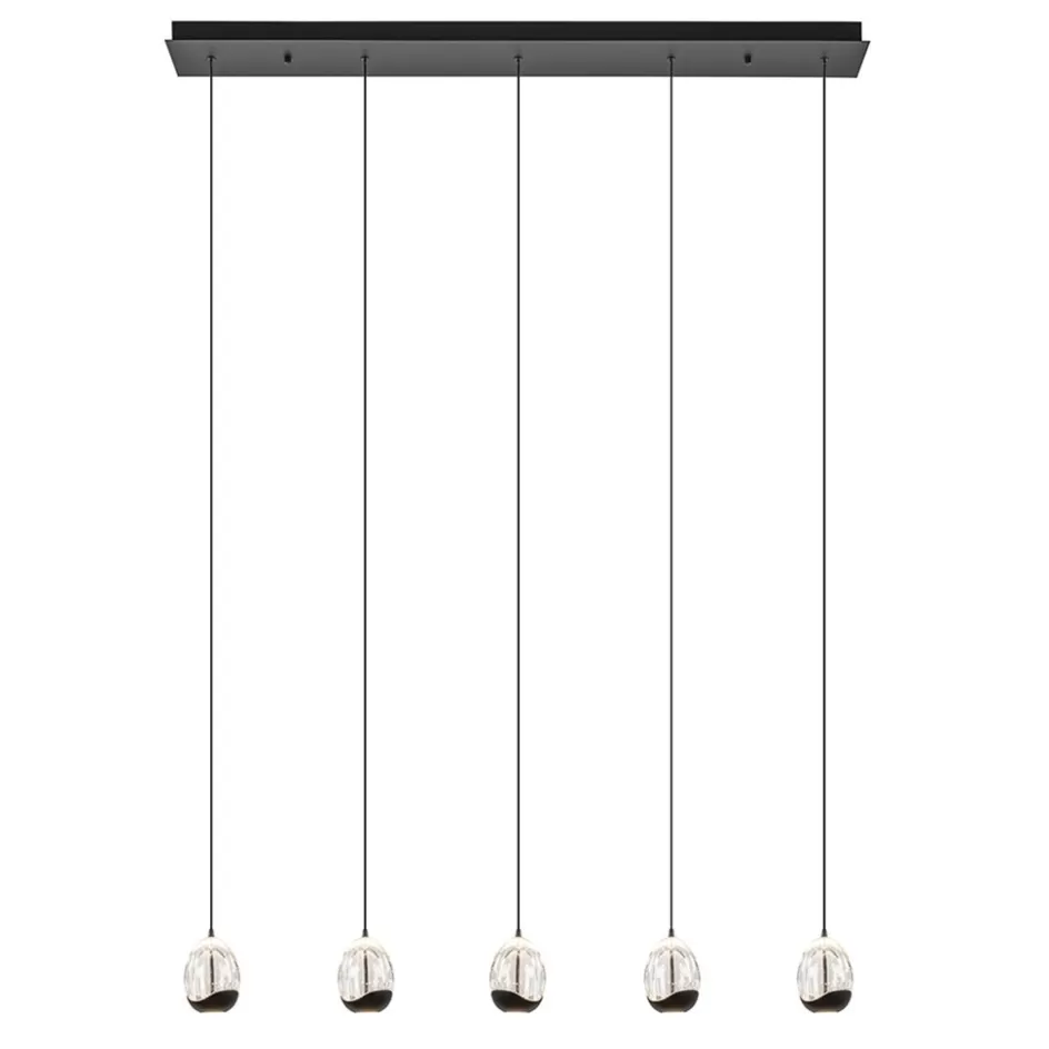 Hanglampen | Eettafellampen>Straluma Eettafelhanglamp Clear Egg met zwart inclusief LED