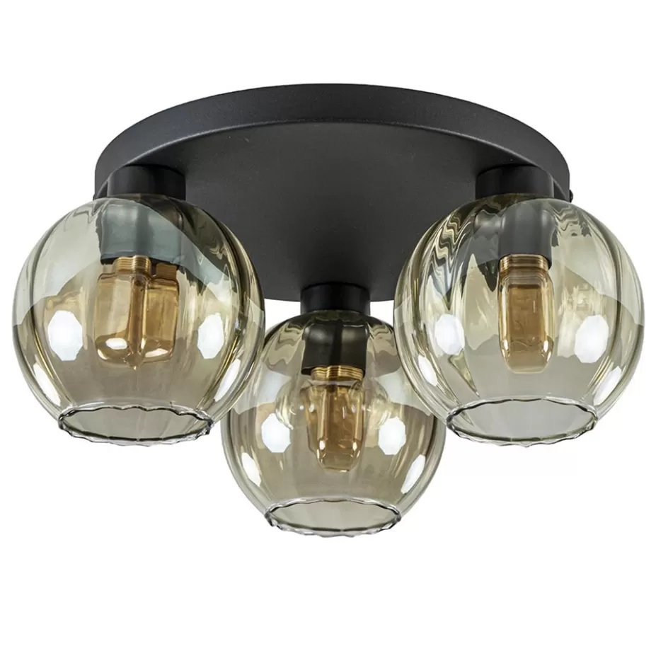 Plafondlampen | Klassieke Verlichting>Straluma Elegante plafondlamp 3-lichts amber glas