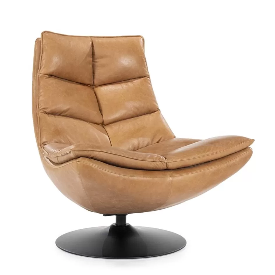 Fauteuils>Straluma Fauteuil Sven leer - cognac