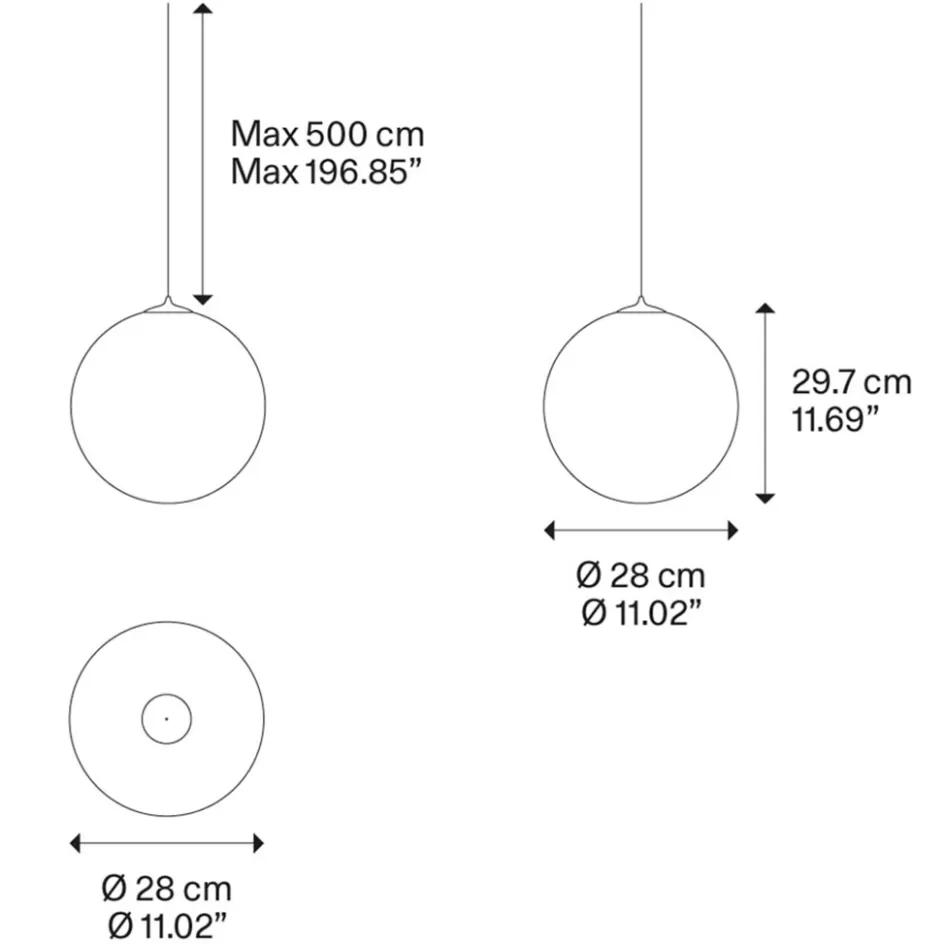 Hanglampen | Videverlichting>Straluma Glazen hanglamp Random Solo frosted wit 28 cm