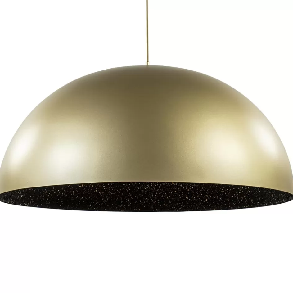 Eettafellampen | Keukenverlichting>Straluma Grote design hanglamp koepel mat goud met zwart 90 cm